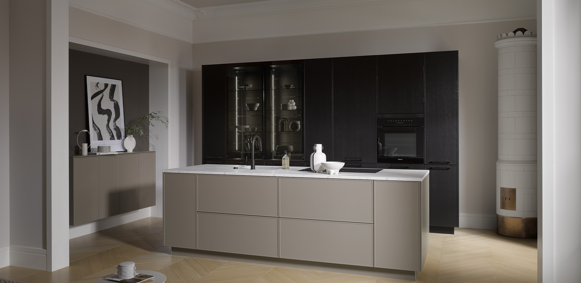 AV 6065 Eiche-schwarz | AV 5065 Beigebraun